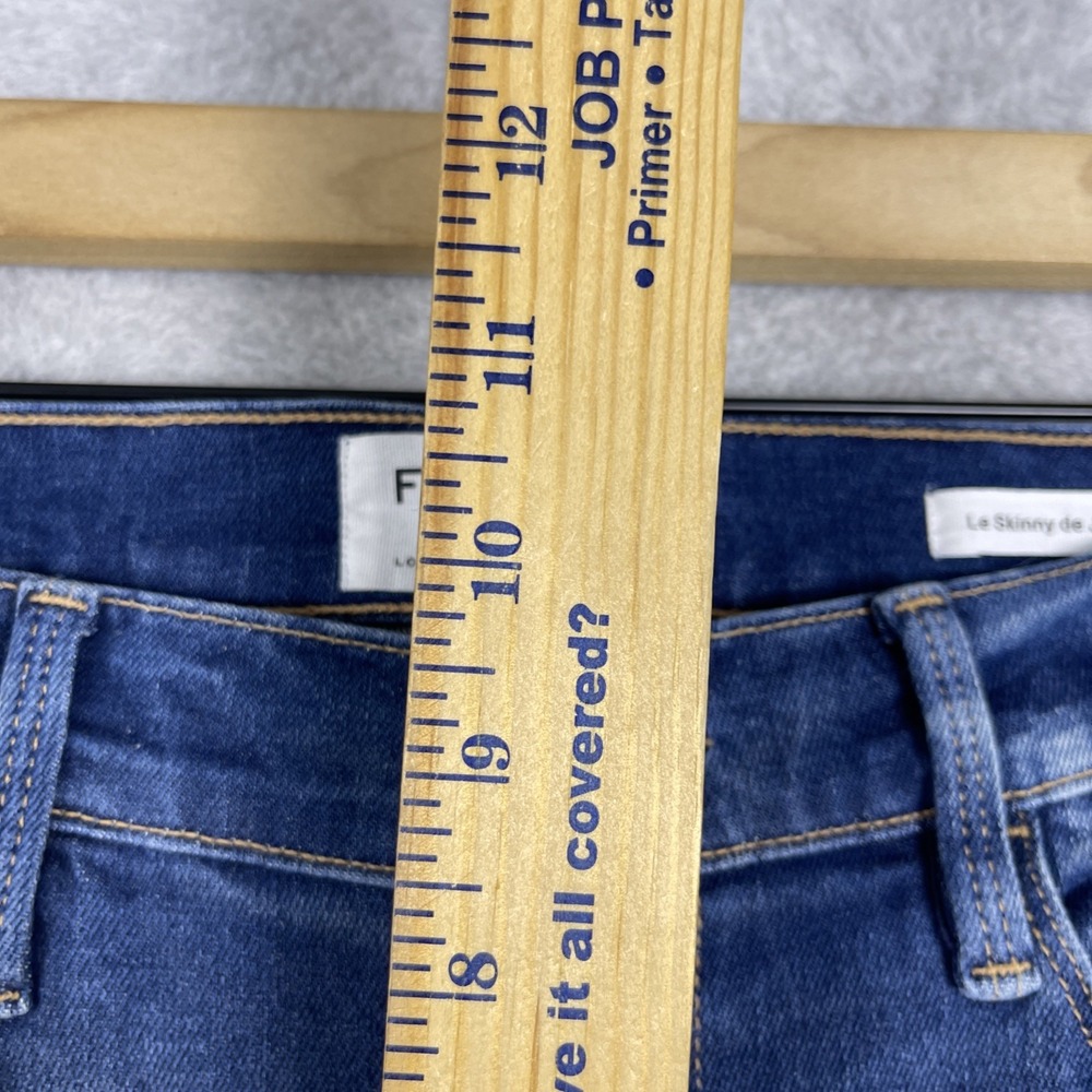 FRAME Le Skinny de Jeanne Fringe Hem Jeans Womens 31 Ripped Distressed Grunge - Picture 7 of 14
